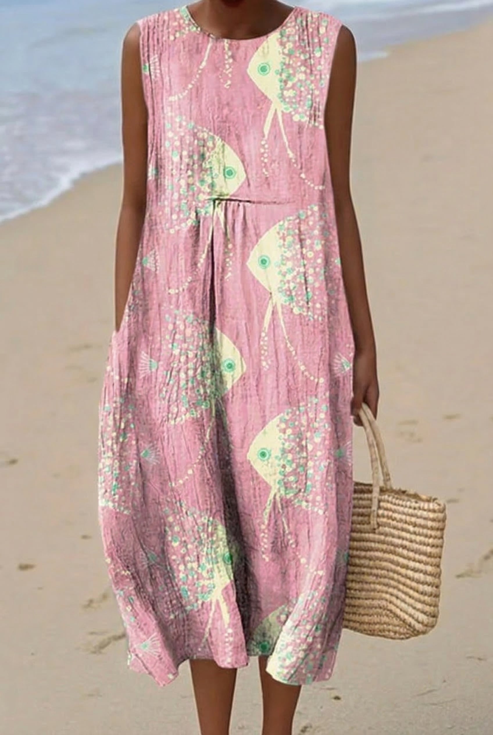 Ondine | Vestido Midi Peces Rosados