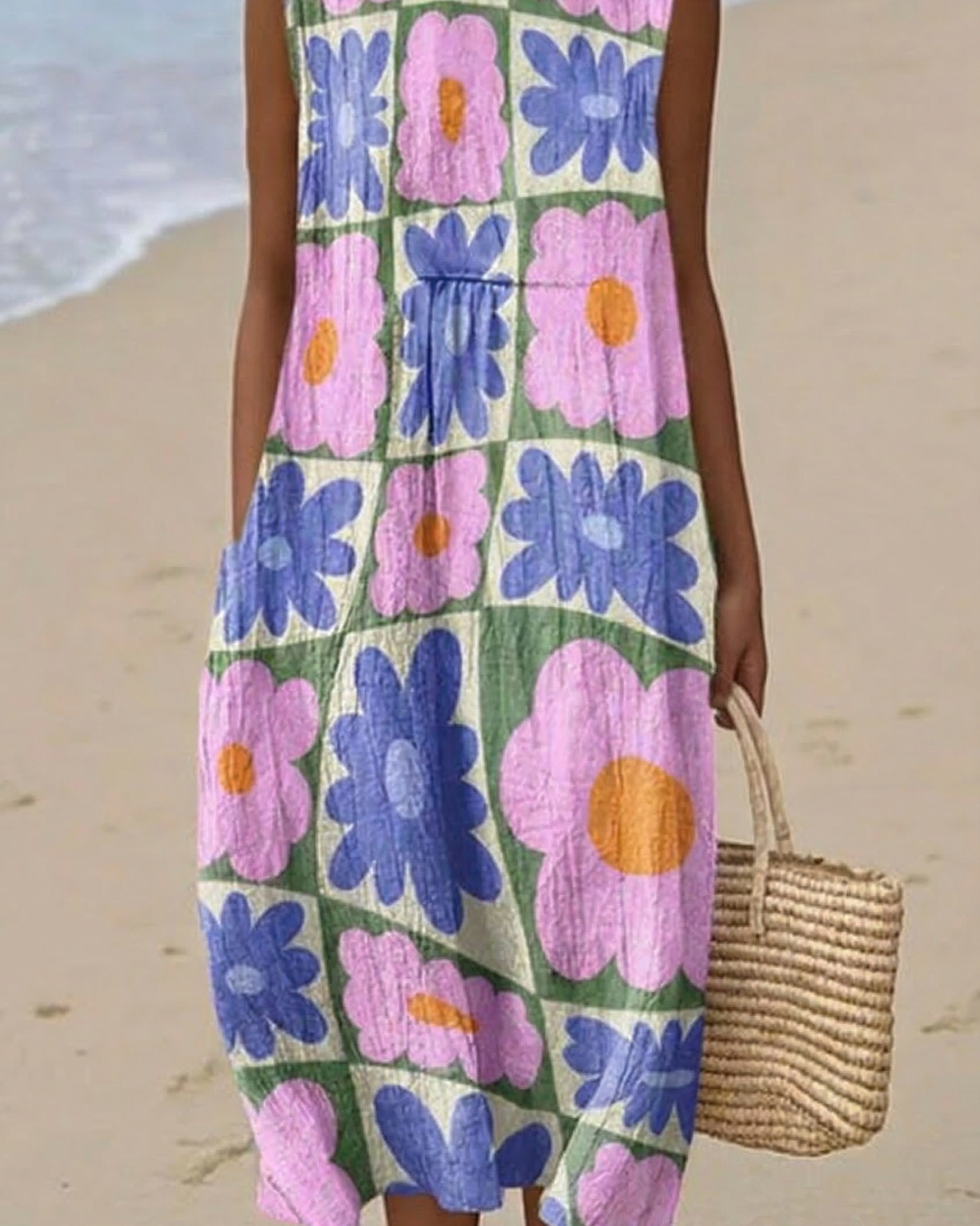 Gaëlle | Vestido Midi Flores Pop Retro