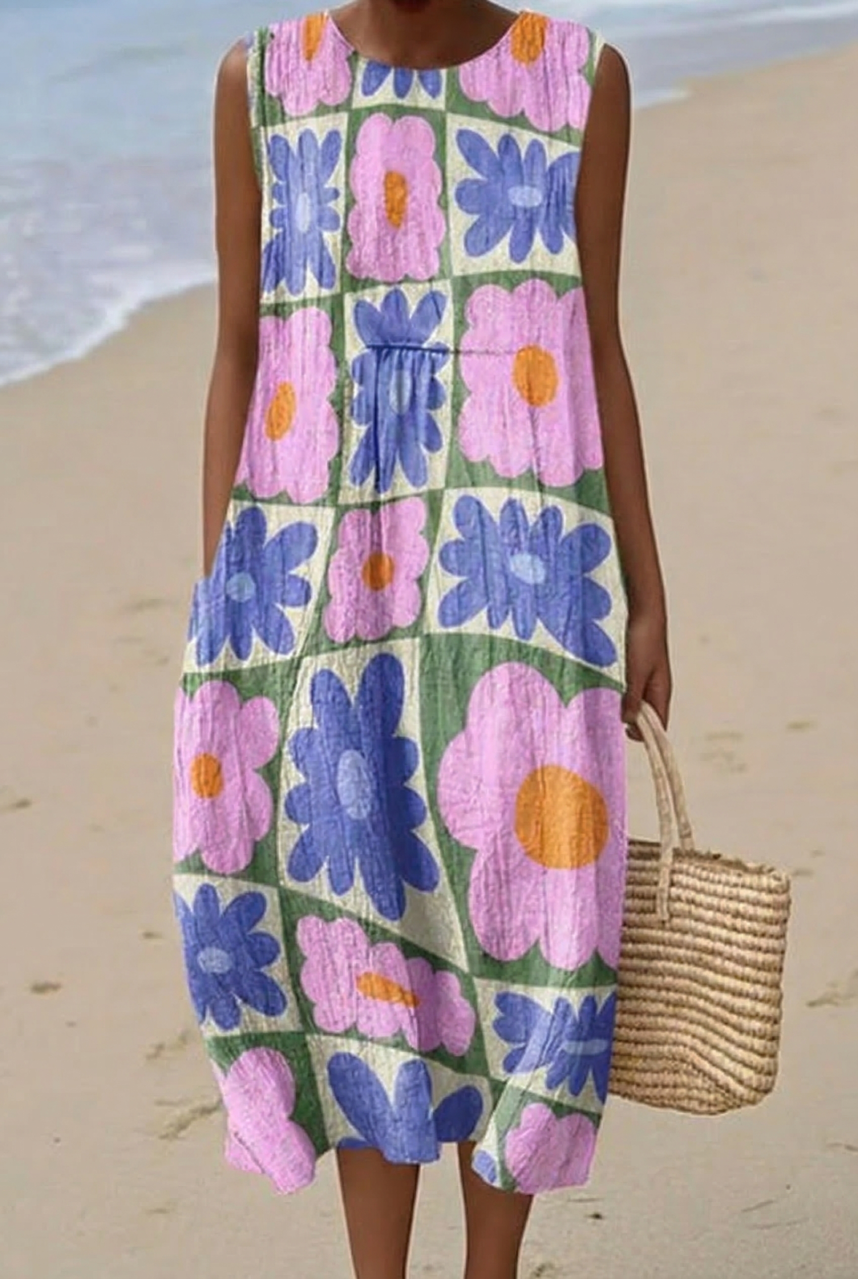 Gaëlle | Vestido Midi Flores Pop Retro