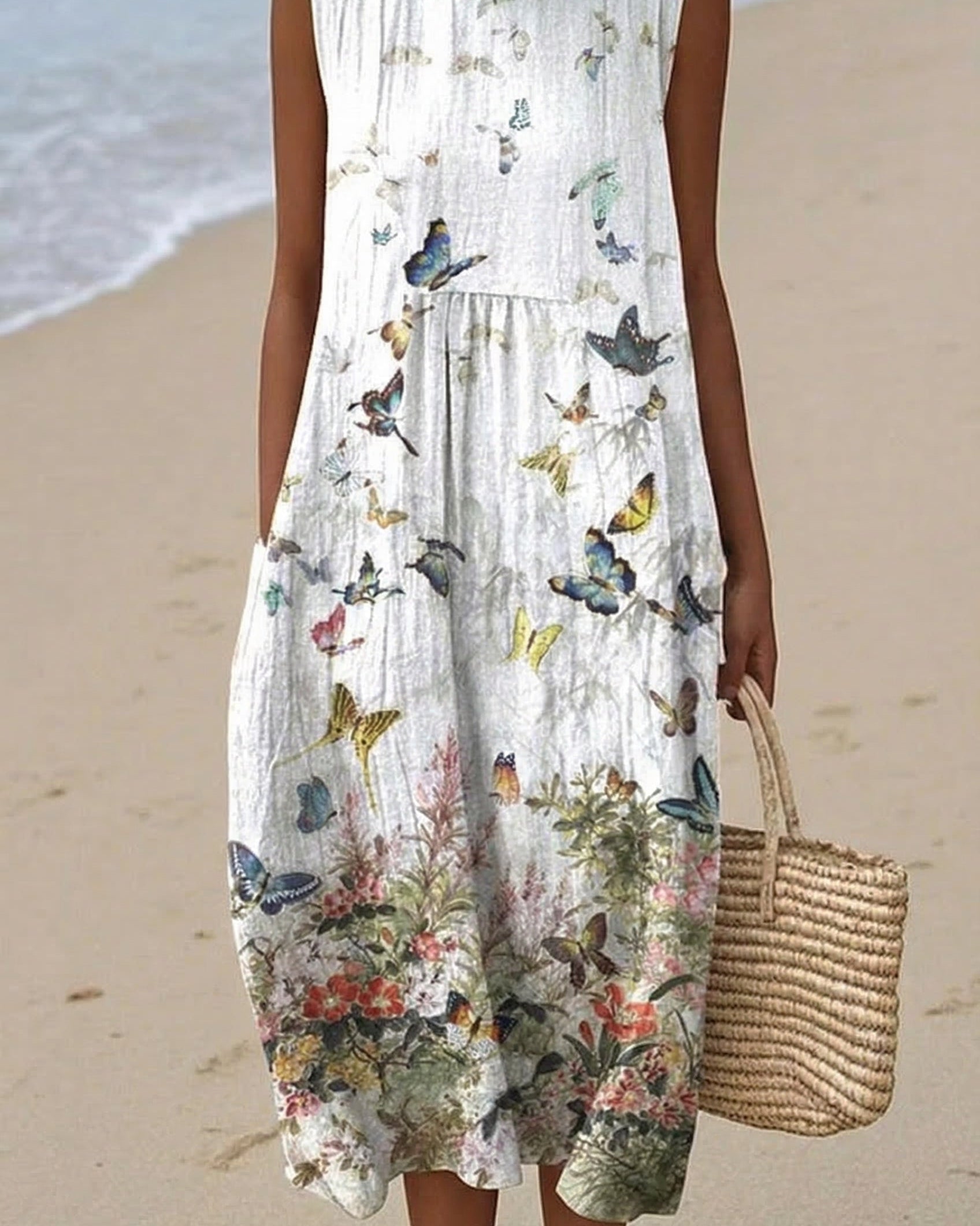 Delphine | Vestido Midi Vuelo de Mariposas