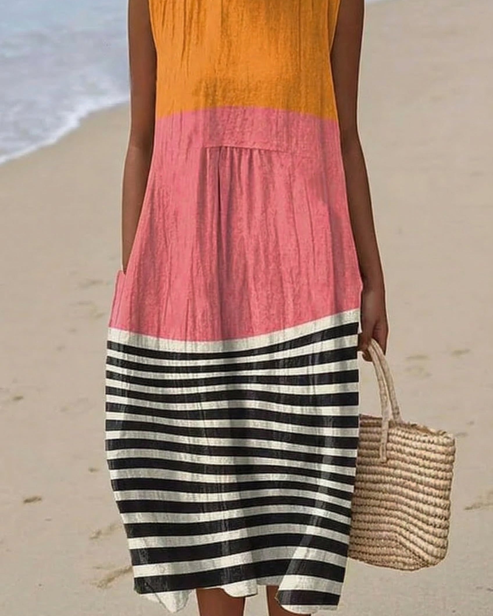 Aurore | Vestido Midi Soleil Marinière