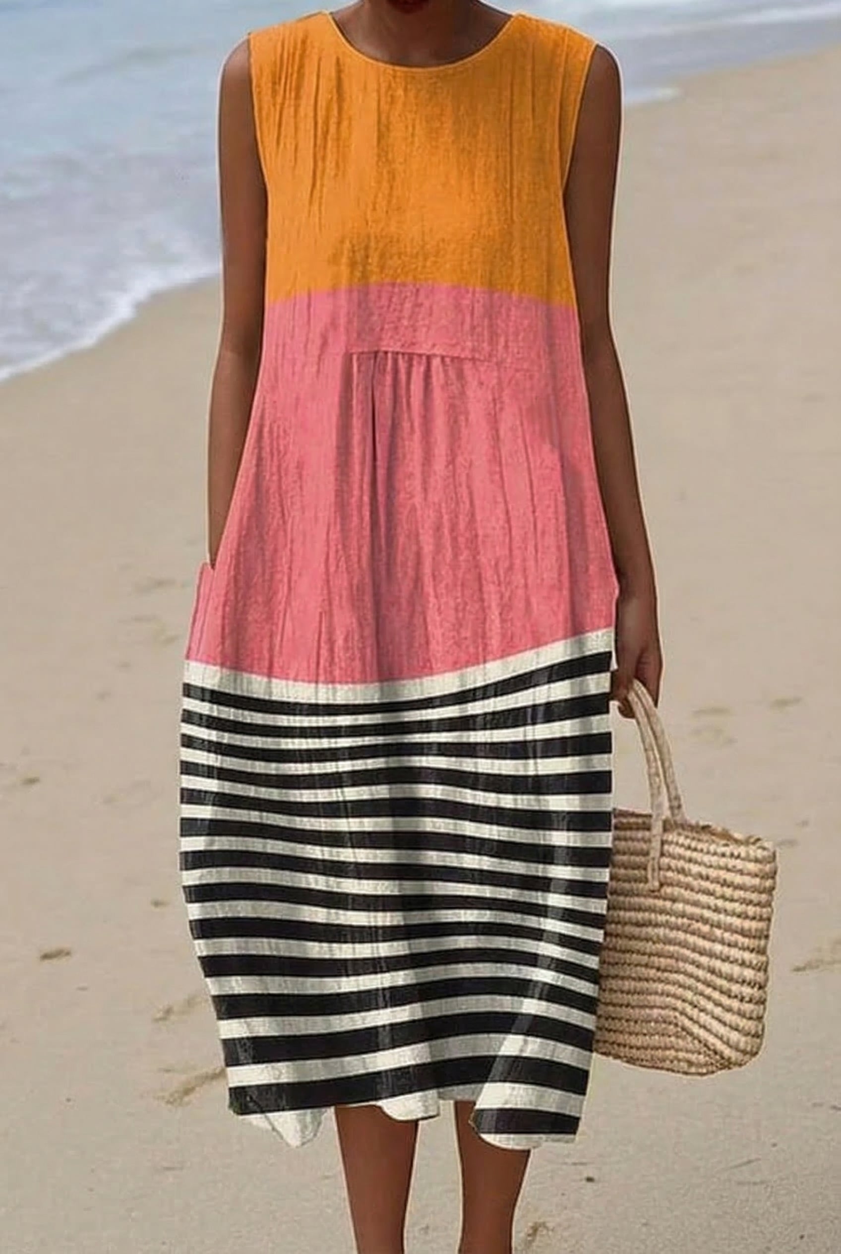 Aurore | Vestido Midi Soleil Marinière