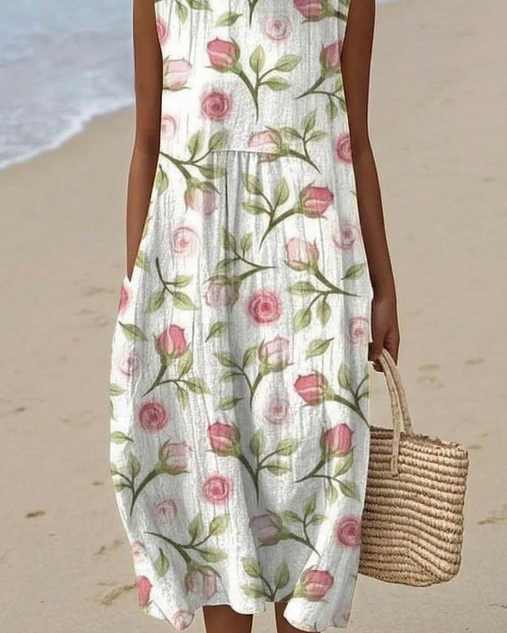 Ambre | Vestido Midi Botones de Rosa