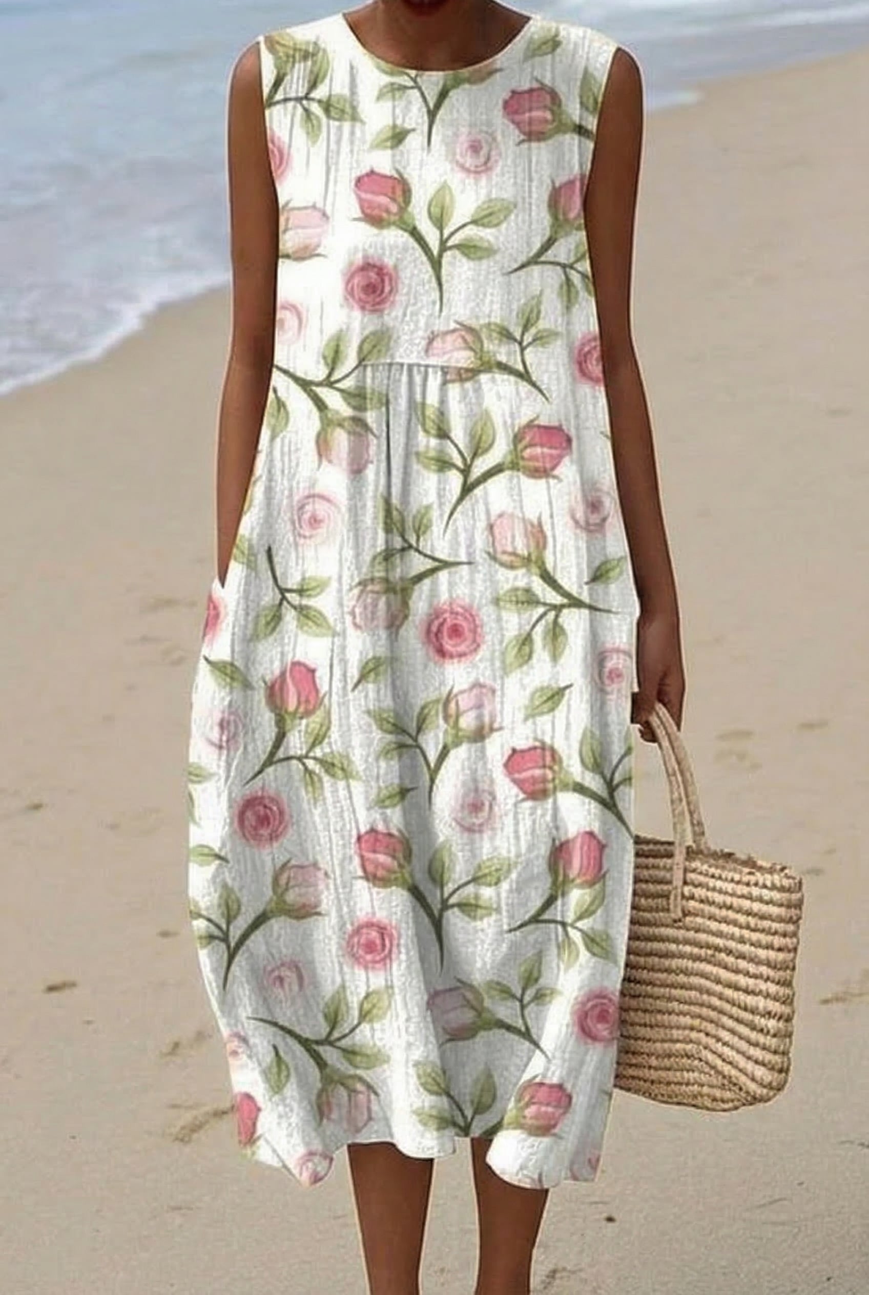 Ambre | Vestido Midi Botones de Rosa