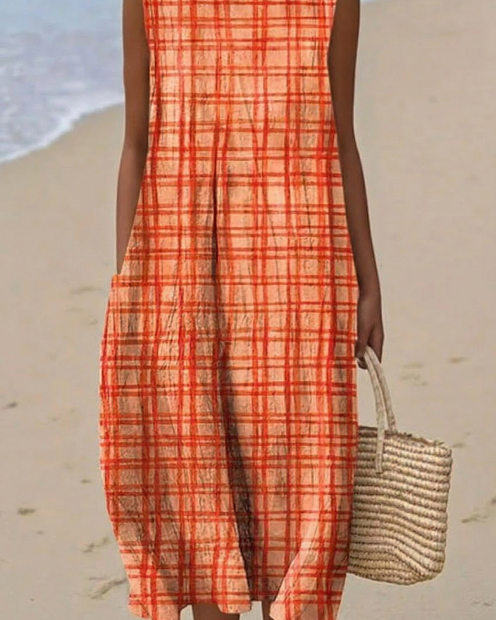 Gwenaëlle | Vestido Midi Cuadros Sol
