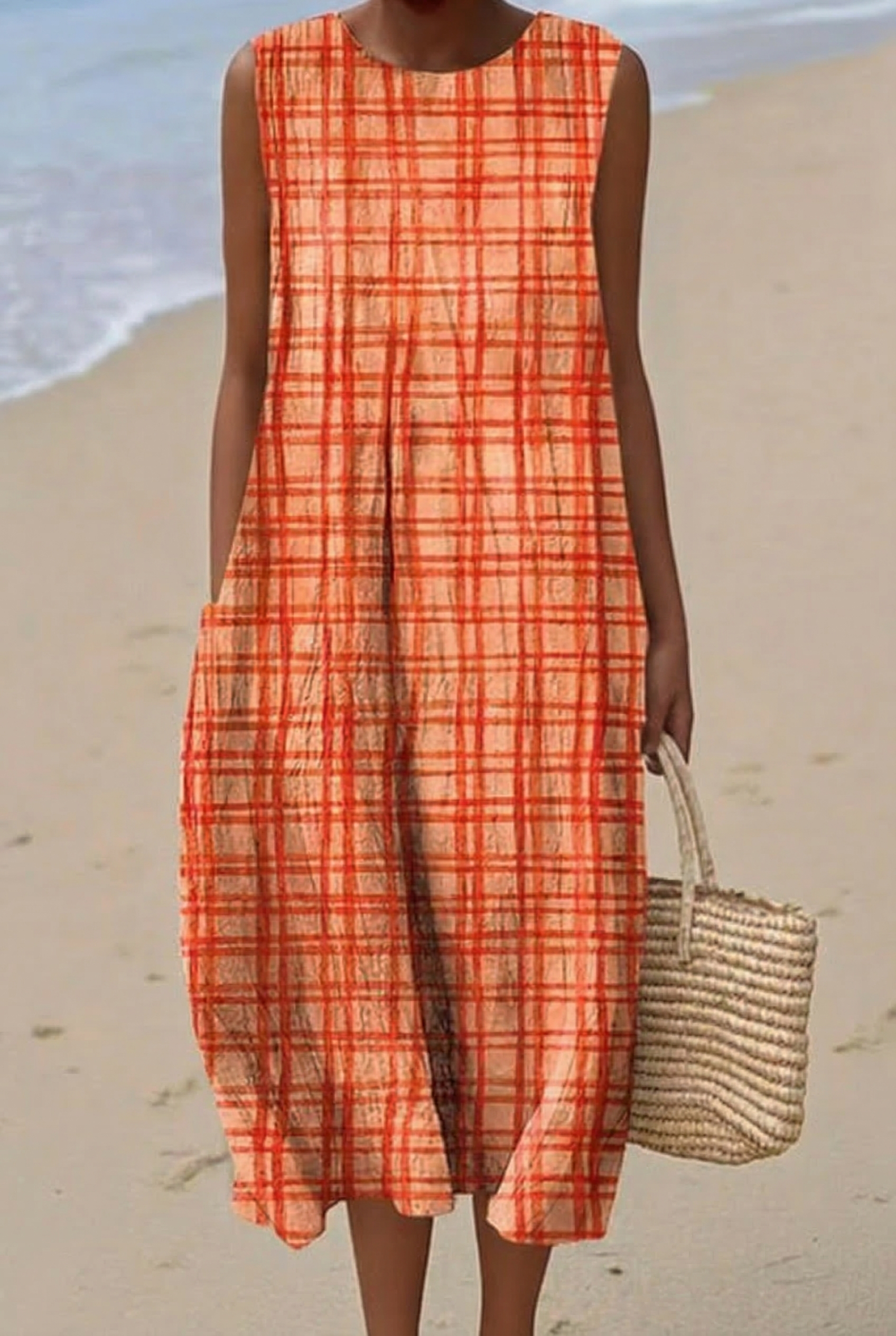 Gwenaëlle | Vestido Midi Cuadros Sol