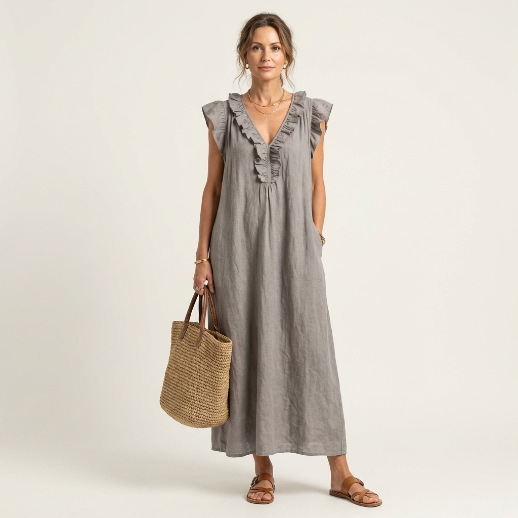Vestido Maxi Josette - Elegancia Fluida con Volantes