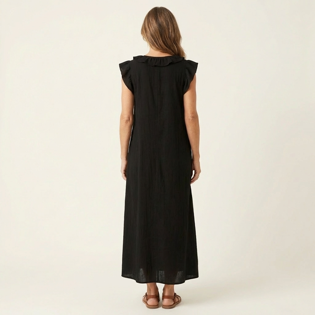 Vestido Maxi Josette - Elegancia Fluida con Volantes