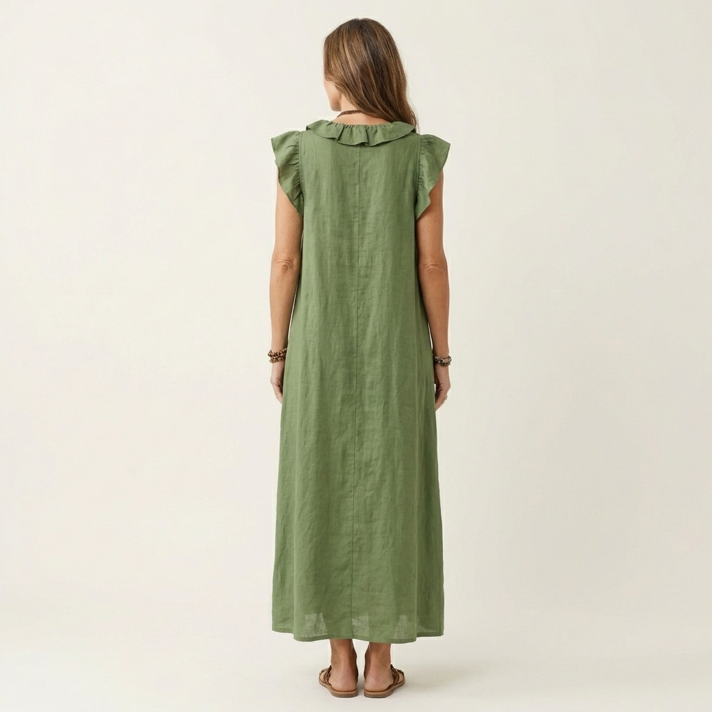 Vestido Maxi Josette - Elegancia Fluida con Volantes