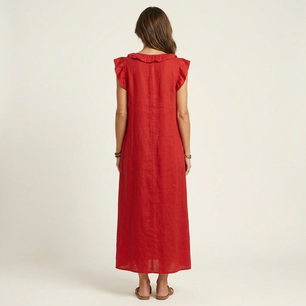 Vestido Maxi Josette - Elegancia Fluida con Volantes