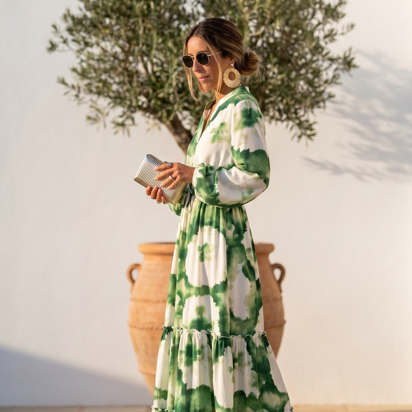 Vestido Maxi con Cintura Ajustable de Mina