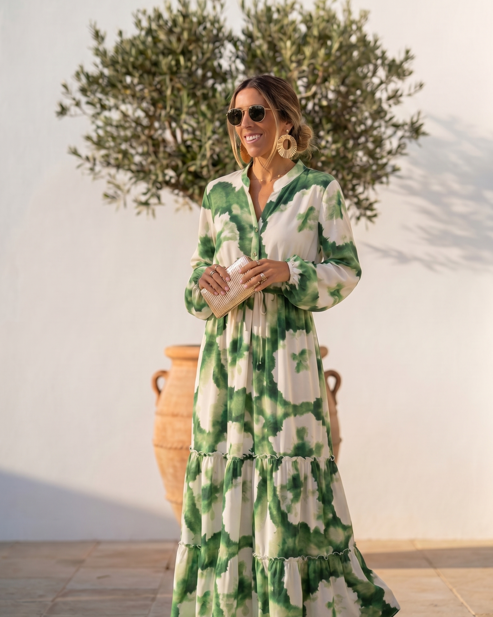 Vestido Maxi con Cintura Ajustable de Mina