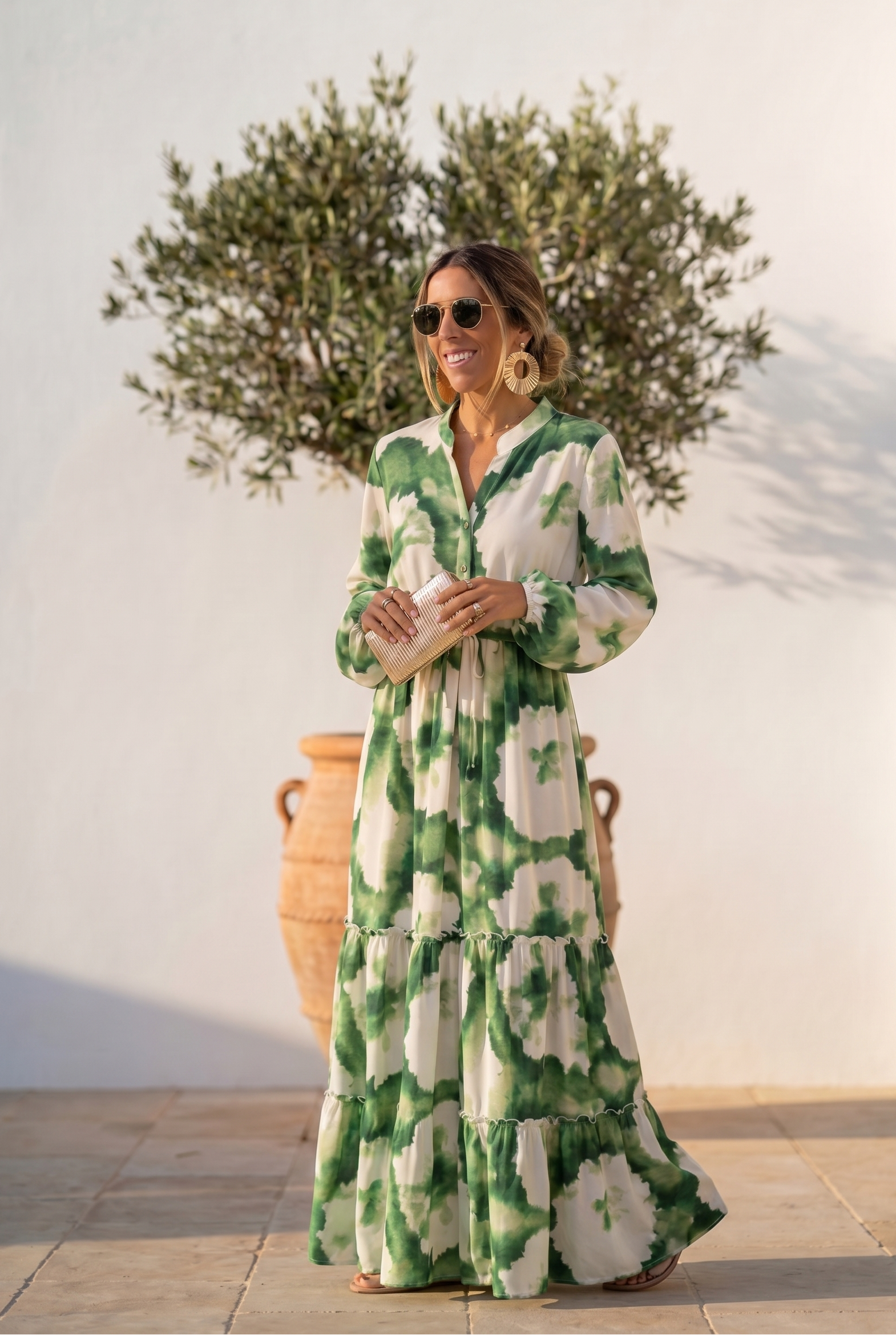 Vestido Maxi con Cintura Ajustable de Mina
