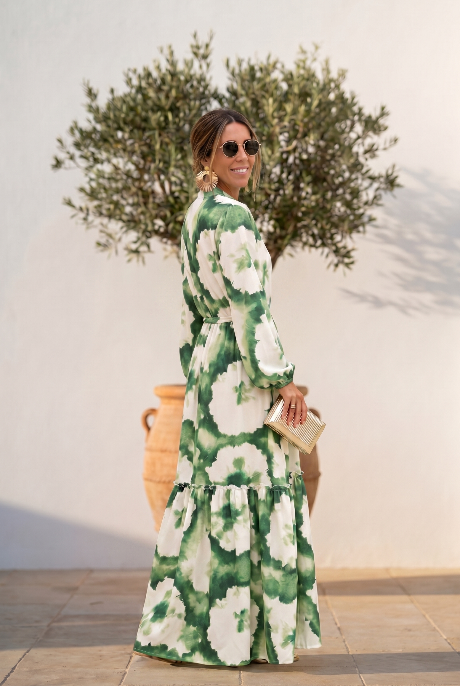 Vestido Maxi con Cintura Ajustable de Mina