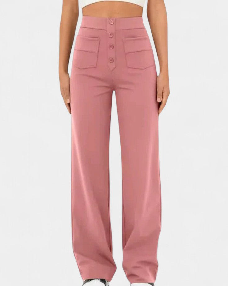 Nova | Pantalones Rectos de Cintura Alta y Elasticidad