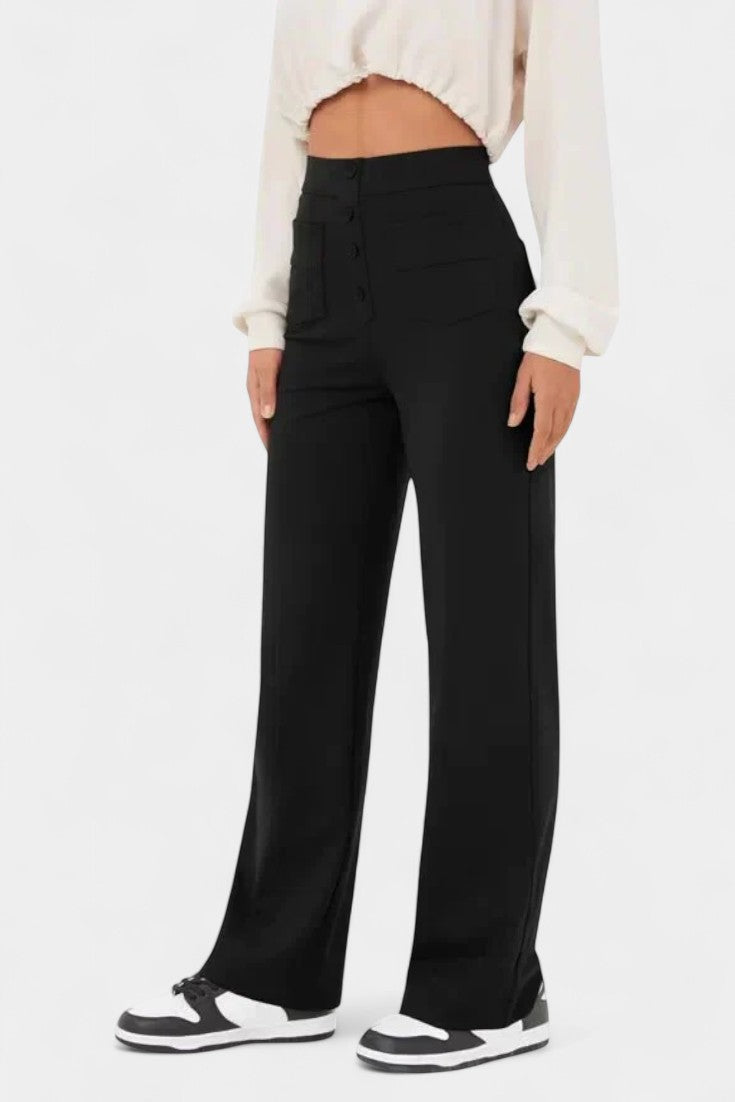 Nova | Pantalones Rectos de Cintura Alta y Elasticidad