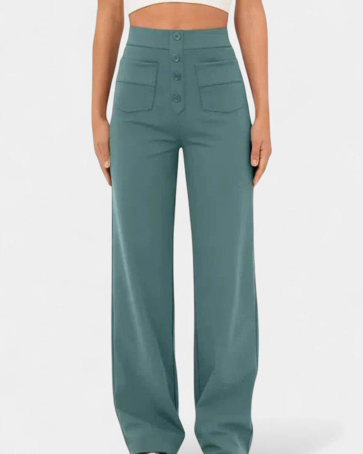 Nova | Pantalones Rectos de Cintura Alta y Elasticidad