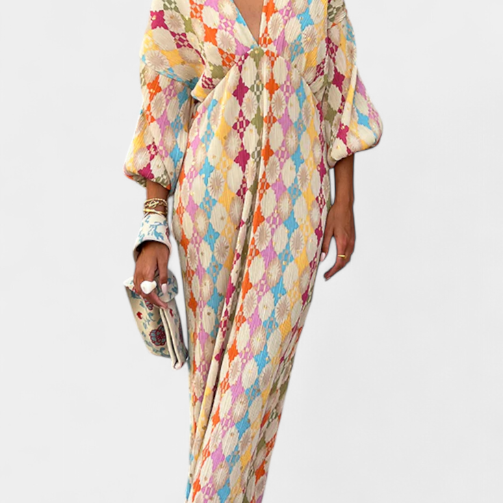 Shanice Vestido Maxi con Estampado Geométrico