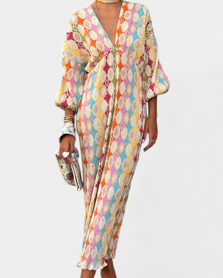 Shanice Vestido Maxi con Estampado Geométrico