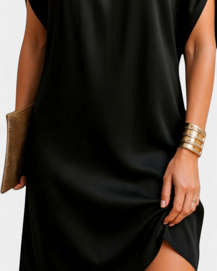 Haruna Vestido Midi Atemporal con Escote Redondo