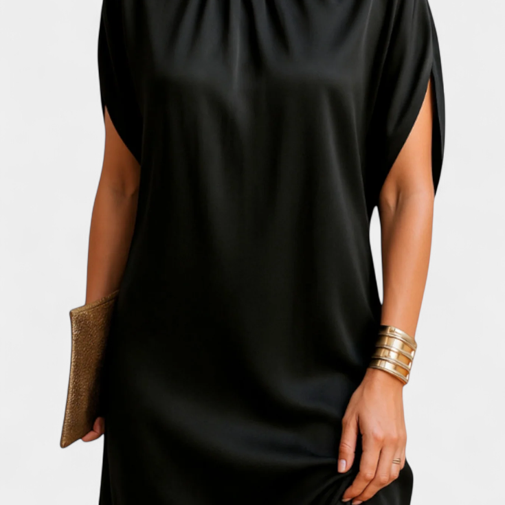 Haruna Vestido Midi Atemporal con Escote Redondo