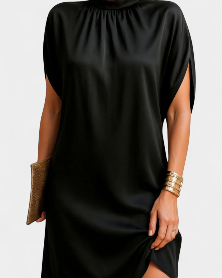 Haruna Vestido Midi Atemporal con Escote Redondo