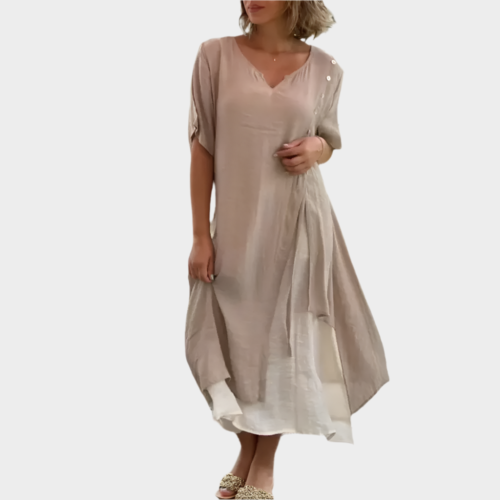 Vestido Maxi Clásico en Color Sólido