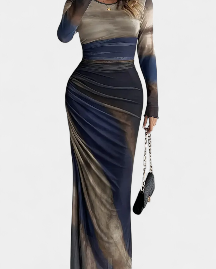 Galene Vestido Midi Ajustado con Capa