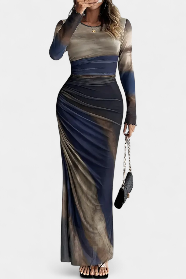 Galene Vestido Midi Ajustado con Capa