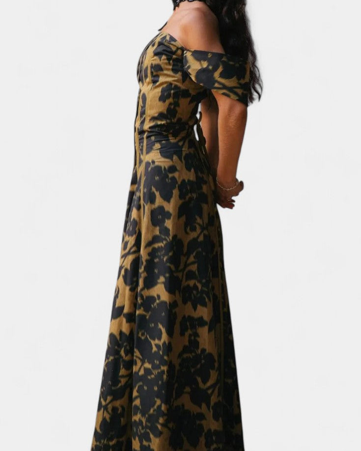 Vinnie Vestido Maxi Sin Mangas de Estampado Vintage