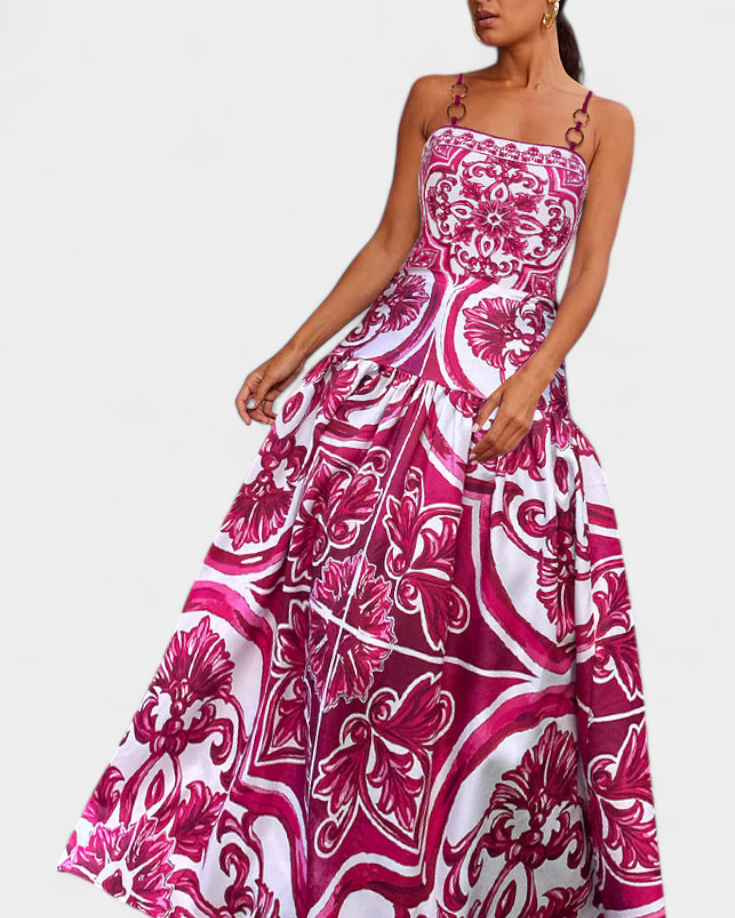 Ahria | Conjunto de Baño Estampado con Vestido de Tirantes