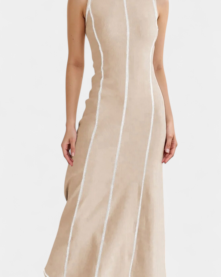 Santona Vestido Maxi Bicolor Sin Mangas