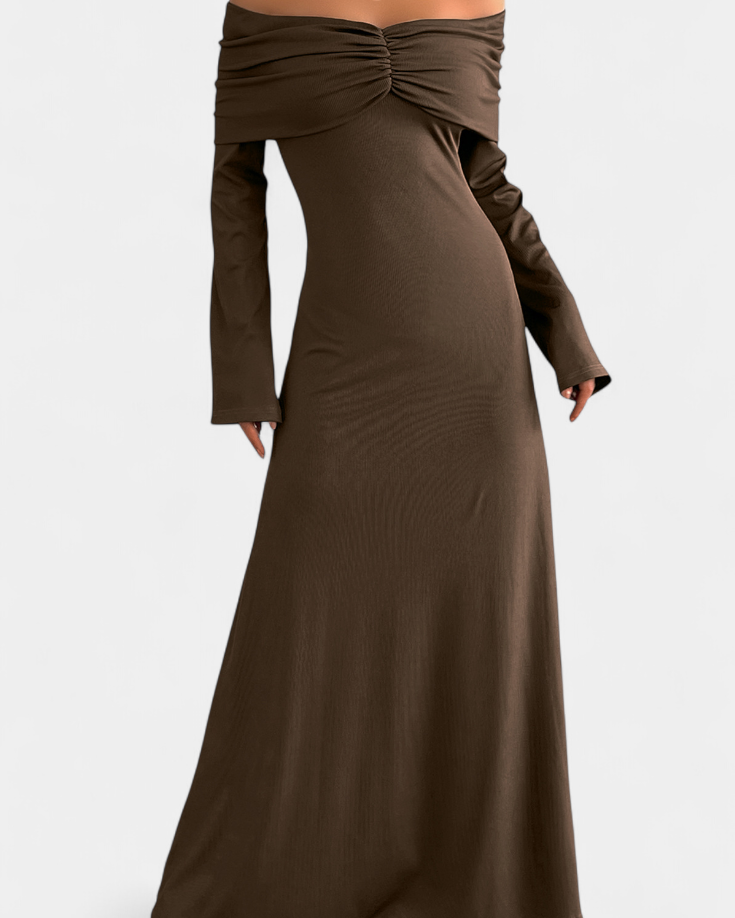 Adia Vestido Largo Ajustado de Un Solo Hombro