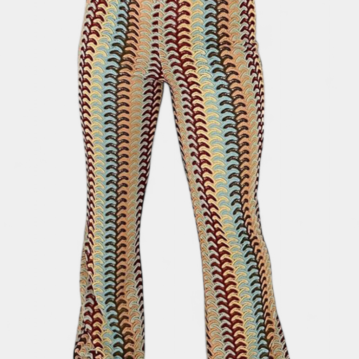Carlie | Pantalón Acampanado Estampado Retro