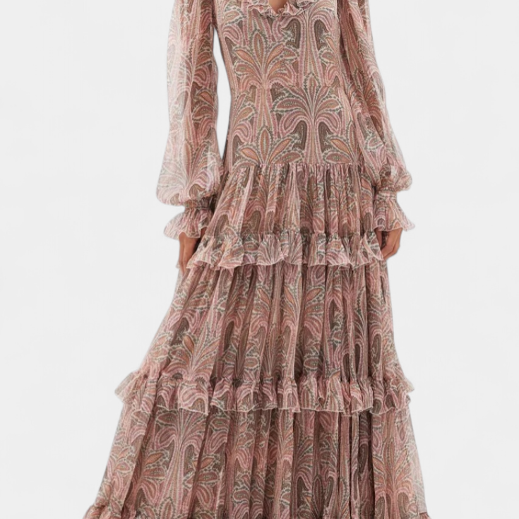 Ayla Vestido Maxi con Estampado Paisley Vintage