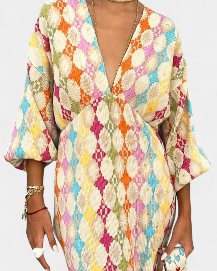 Shanice Vestido Maxi con Estampado Geométrico