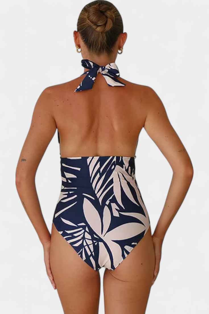 Ahria | Conjunto de Bañador Estampado con Escote en V