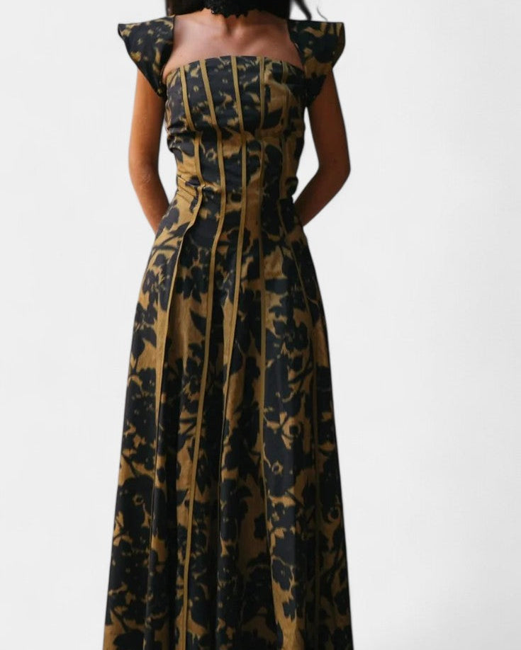 Vinnie Vestido Maxi Sin Mangas de Estampado Vintage