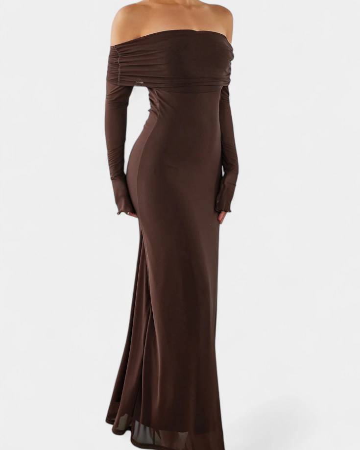 Lorelei Vestido Ajustado de Malla con Escote Recto