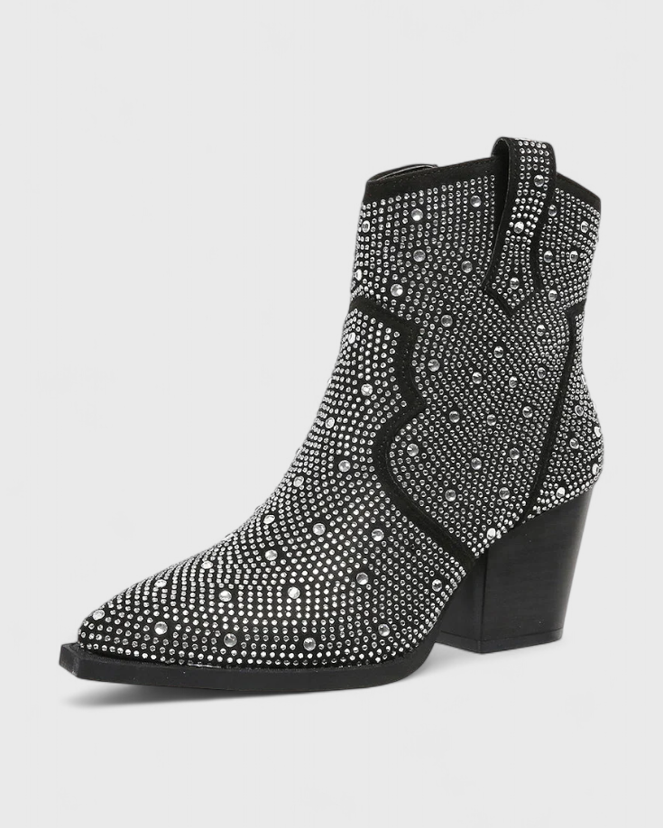 Berenice Botas Elegantes con Patchwork y Cremallera Lateral