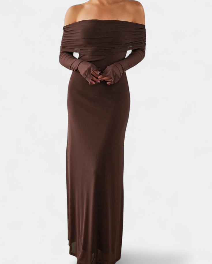 Lorelei Vestido Ajustado de Malla con Escote Recto