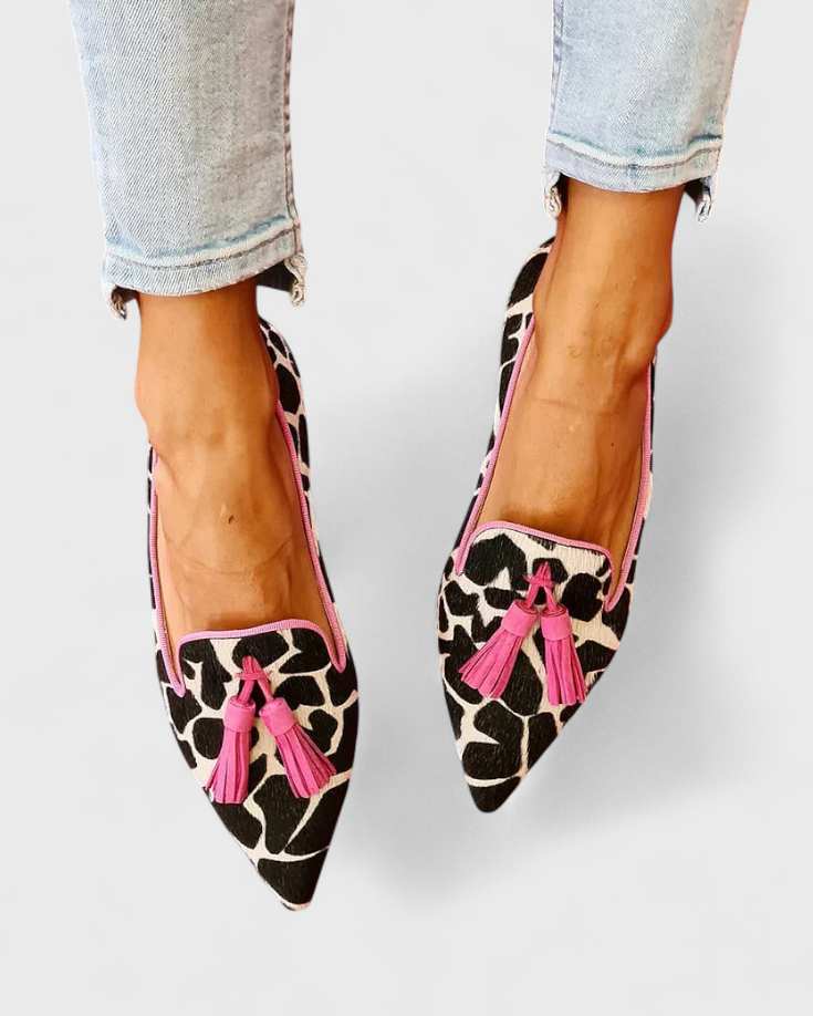Fermina Loafers Elegantes con Punta Afilada y Diseño Bicolor