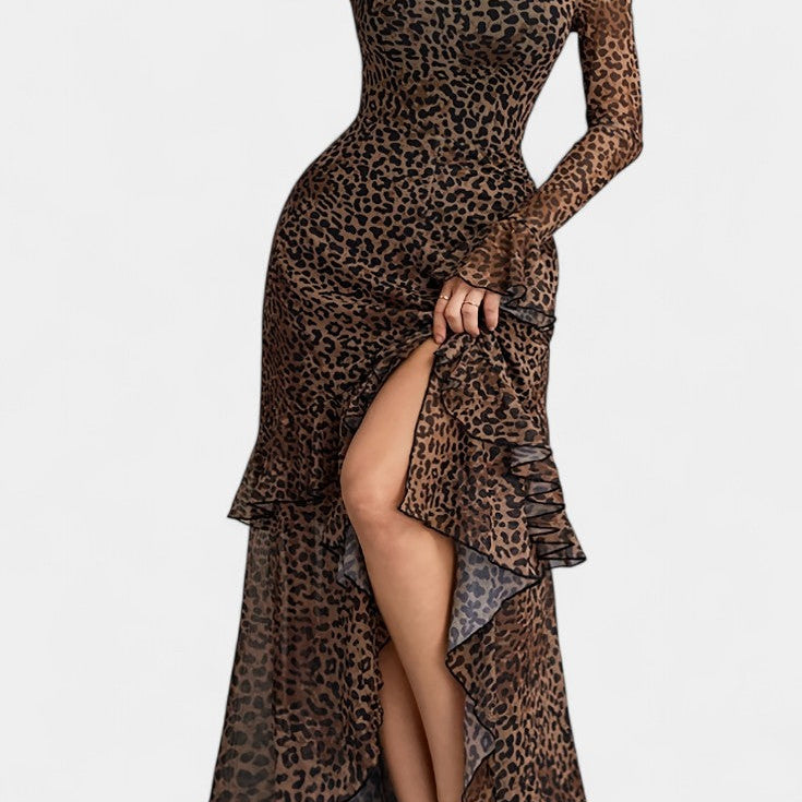 Amali Vestido Maxi de Estampado con Cuello Cuadrado