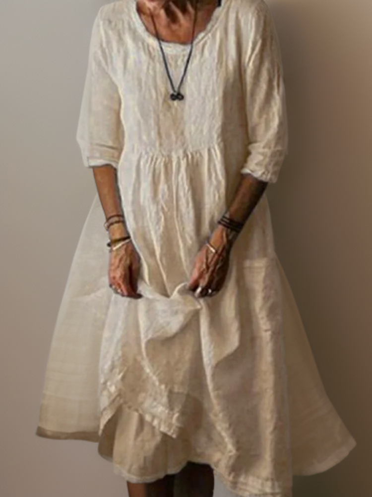 Carolien - Vestido maxi con escote redondo holgado