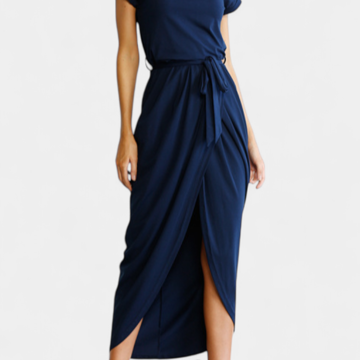 Clarissa Vestido Midi Envolvente con Abertura Lateral
