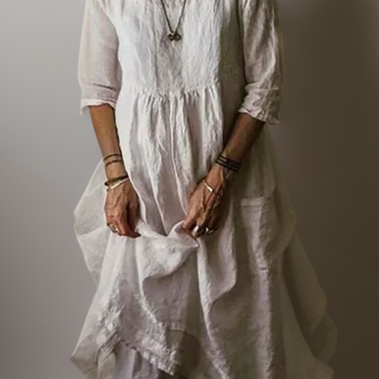 Carolien - Vestido maxi con escote redondo holgado