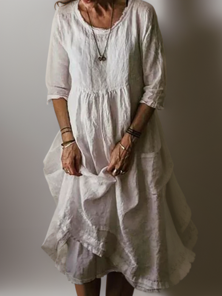 Carolien - Vestido maxi con escote redondo holgado