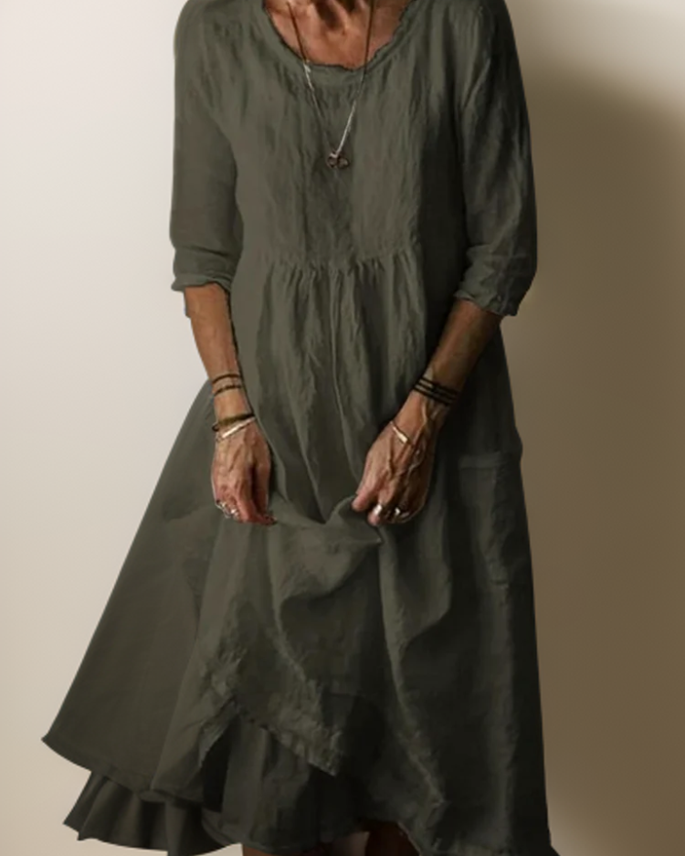 Carolien - Vestido maxi con escote redondo holgado