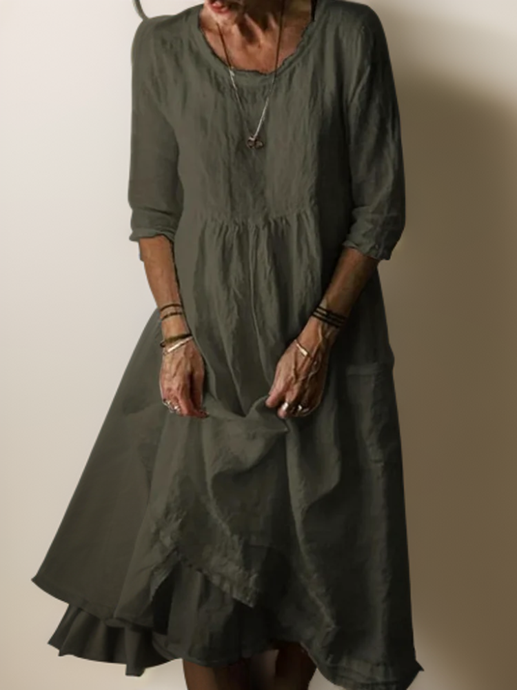Carolien - Vestido maxi con escote redondo holgado
