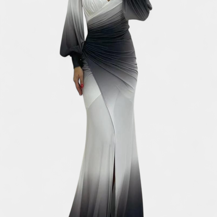 Julitta Vestido Maxi Ombre con Hombros Descubiertos